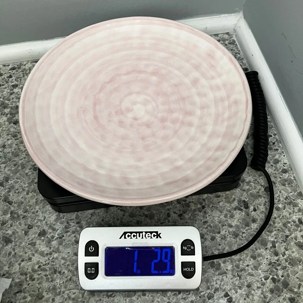 Noemi Ceramiche Serving Bowl 9.5in Pink Handcrafted Italy Hammered Swirl